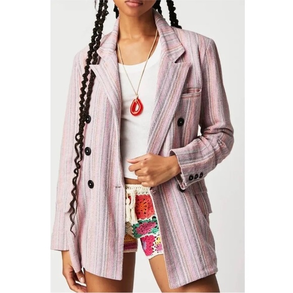 We The Free Kai Tweed Striped Blazer - Picture 1 of 8